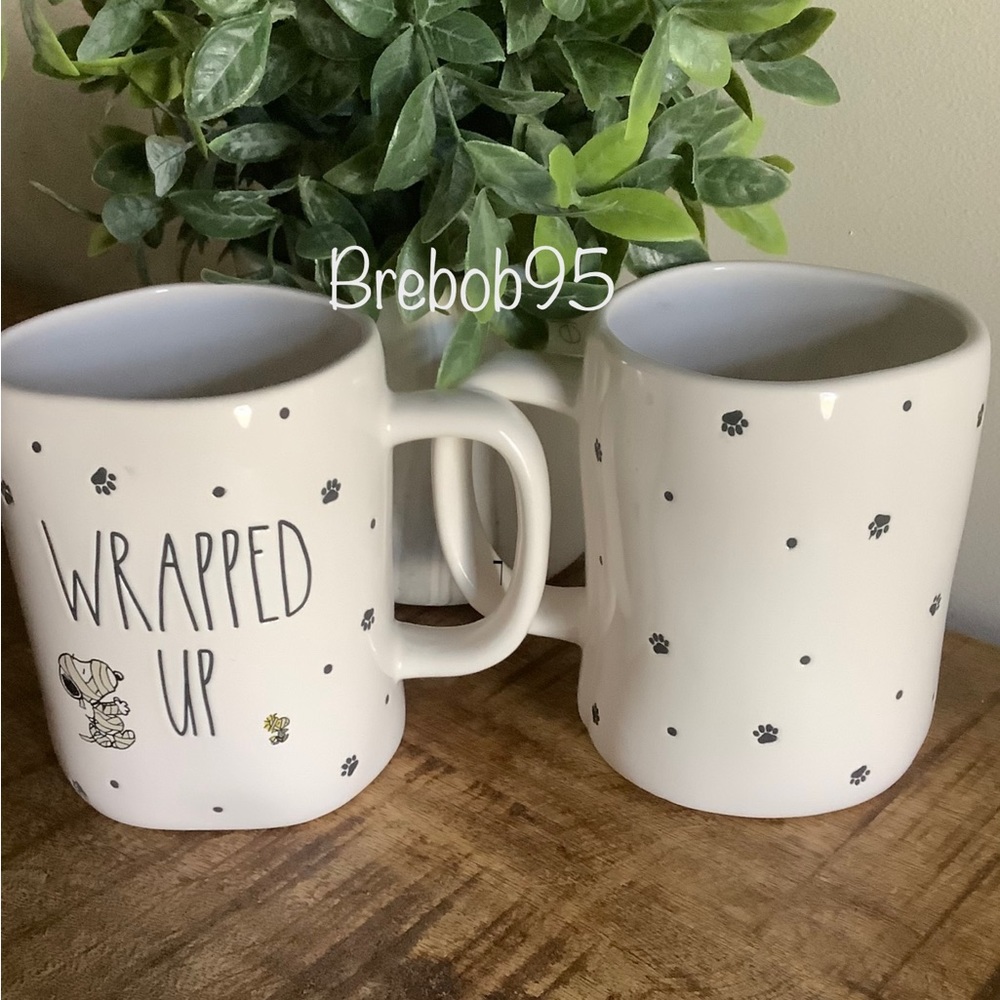 Rae Dunn Snoopy Peanuts WRAPPED UP Halloween Mugs